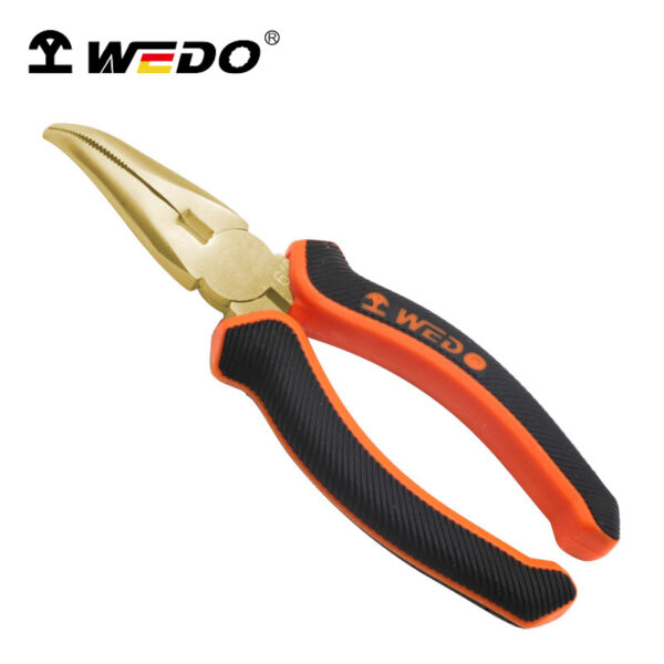 Hoogwaardige WEDO 45° langbektang, aluminium brons, vonkvrij, BAM ATEX-gecertificeerd voor professionele precisie.