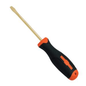 WEDO Slotted Screwdriver, Aluminum Bronze, non-sparking, BAM ATEX certified, ergonomic, corrosion-resistant tool.