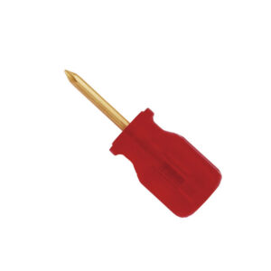WEDO Stubby Aluminum Bronze non-sparking Phillips screwdriver, compact and ergonomic for professional use in tight spaces.