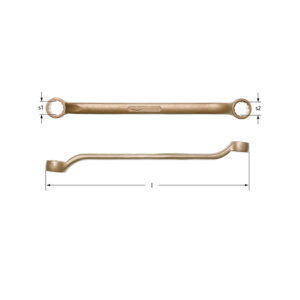 AMPCO double end box wrench, non-sparking and non-magnetic, ideal for hazardous environments and sensitive equipment.