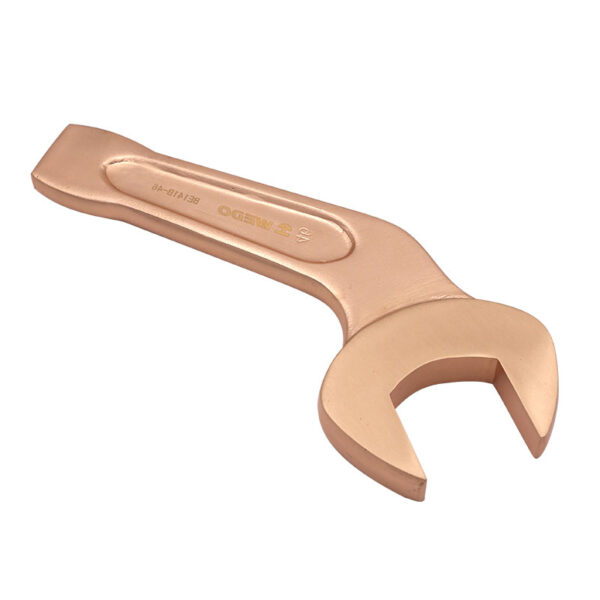 Chiave fissa WEDO in rame berillio, curva a 45 gradi, antiscintilla, certificata BAM ATEX, utensile professionale.