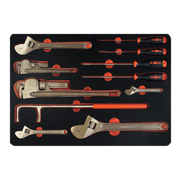 WEDO 26 pcs non-sparking tool set, BAM ATEX certified, premium beryllium copper, ensures safety and durability.
