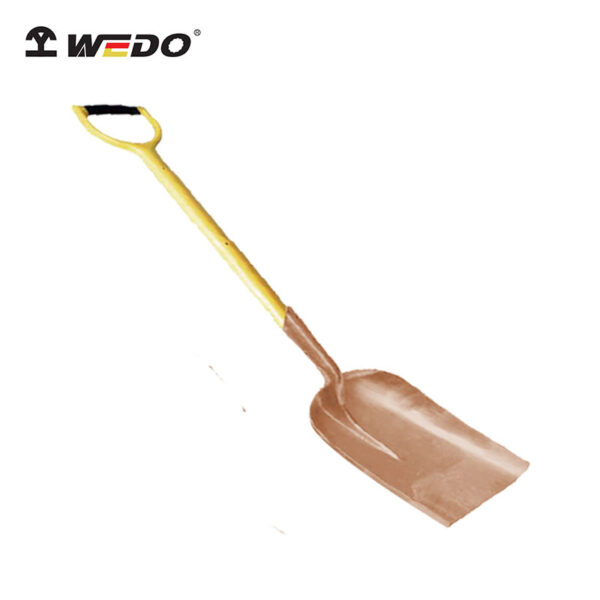 WEDO Beryllium Copper Shovel: Premium εργαλείο χωρίς σπινθήρες, πιστοποιημένο κατά BAM ATEX για επαγγελματική ασφάλεια και ανθεκτικότητα.