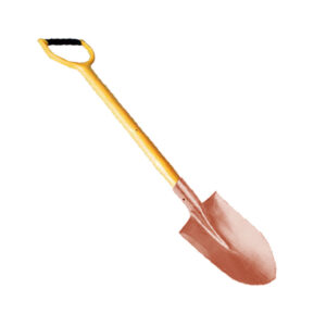 WEDO Round Point Shovel, Beryllium Copper, Non-sparking, BAM ATEX certified, corrosion-resistant, ergonomic design.