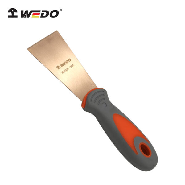 WEDO Putty Knife: Premium Beryllium Copper, χωρίς σπινθήρες, ανθεκτικό στη διάβρωση, πιστοποιημένο κατά BAM ATEX για ασφάλεια.