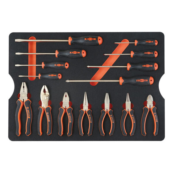 Non-sparking tool set made from durable beryllium copper, ideal for hazardous environments and maximum safety.