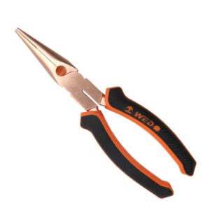 WEDO Beryllium Copper Long Nose Pliers, Non-sparking, BAM ATEX Certified, Precision Tool for Professionals