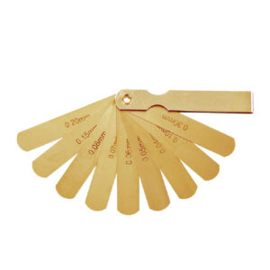 WEDO non-sparking brass blade feeler gauge set, metric, BAM ATEX certified, precision tool for professional use.