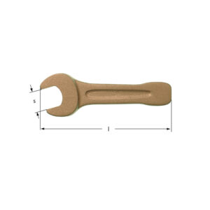 AMPCO non-sparking striking open end wrench made from BeCu alloy, ideal for hazardous environments and sensitive equipment.
