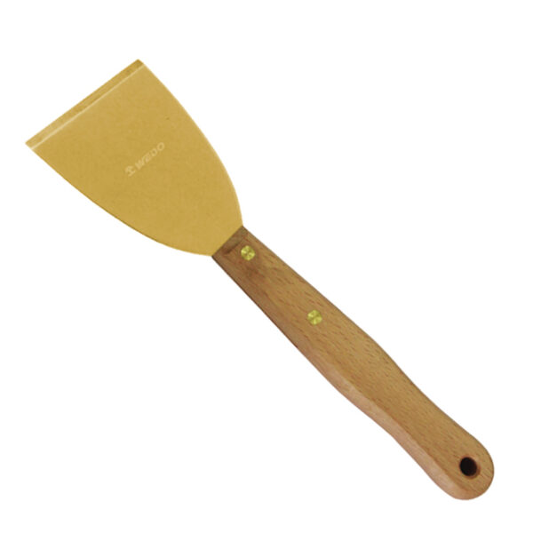 WEDO Spachtel aus Messing mit langem Holzgriff, langlebiges und präzises Werkzeug für professionelle Maler und Dekorateure.