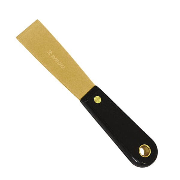 WEDO Narrow Blade Putty Knife, messingblad, bakelitthåndtak, profesjonelt verktøy for presisjon og holdbarhet.