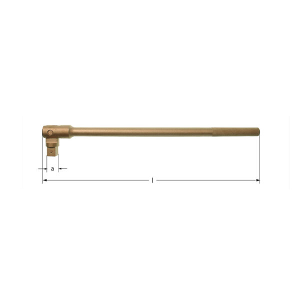 AMPCO Safety Tools Klapp-Steckschlüssel 1/4" Antrieb AlBz funkenfreies, nicht magnetisches, korrosionsbeständiges Werkzeug.