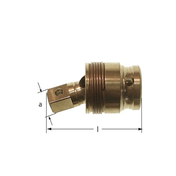 AMPCO vonkvrije kruiskoppeling voor slagmoersleutel, 1/2" aandrijving, ideaal voor gevaarlijke omgevingen en gevoelige apparatuur.
