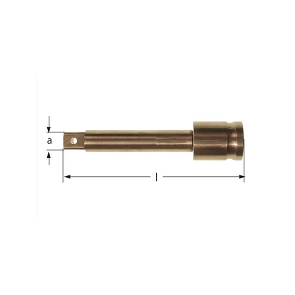 AMPCO non-sparking extension bar for impact wrench 3/4" AlBz, ideal for hazardous environments and sensitive equipment.
