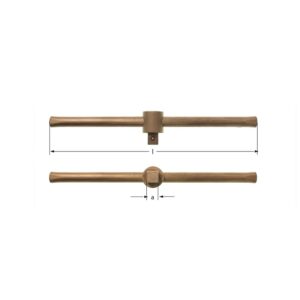 Cheie tubulară AMPCO Safety Tools cu mâner glisant în T, acționare de 3/4", design anti-scântei și rezistent la coroziune.