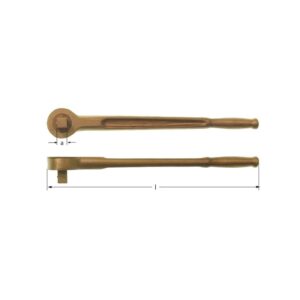 AMPCO Safety Tools Cheie cu clichet de 1", fără scântei și nemagnetică, ideală pentru medii periculoase și echipamente sensibile.