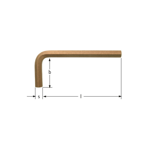 AMPCO non-sparking hex key allen wrench made from BeCu alloy, ideal for hazardous environments and sensitive equipment.
