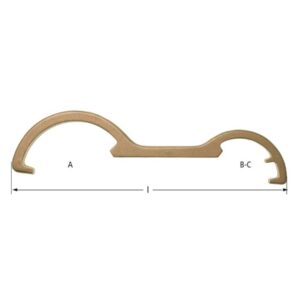 AMPCO non-sparking hose coupling wrench 110-75-52 mm, ideal for hazardous environments and sensitive equipment.