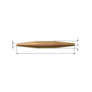 AMPCO non-sparking barrel type drift pin, ideal for explosive environments and sensitive magnetic equipment.