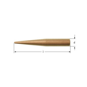 AMPCO non-sparking straight pin pull mandrel made from BeCu alloy, ideal for hazardous environments and sensitive equipment.