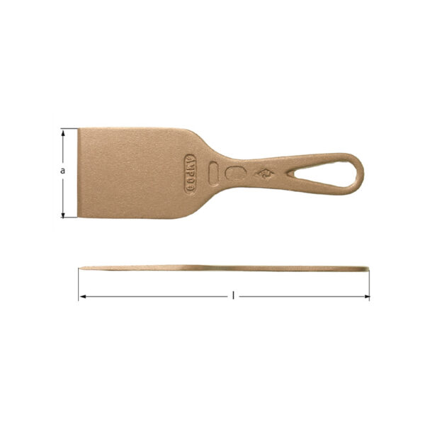 Racleur de cabine de pulvérisation anti-étincelles AMPCO en alliage BeCu, idéal pour les environnements dangereux et les équipements sensibles.
