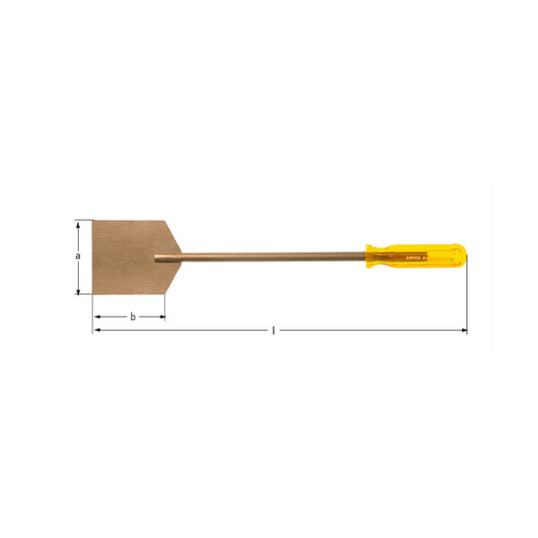 AMPCO Safety Tools raspador com pega, sem faísca e não magnético, ideal para ambientes perigosos e equipamentos sensíveis.