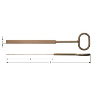 AMPCO Safety Tools gasket knife, non-sparking and non-magnetic, ideal for hazardous environments and sensitive equipment.