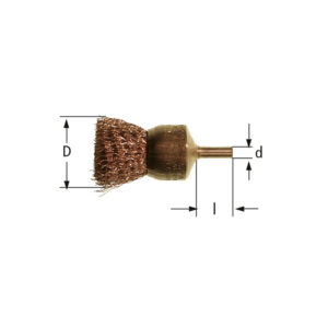 AMPCO Safety Tools 26mm rotating end brush, non-sparking and non-magnetic for safe use in hazardous environments.