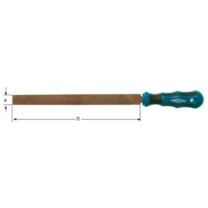 AMPCO triangular hand file cut 3 smooth BeCu, non-sparking and non-magnetic for safe use in hazardous environments.