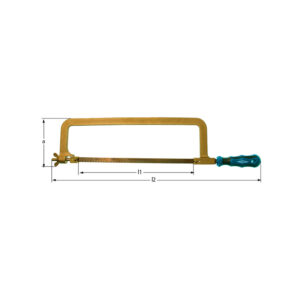 AMPCO Safety Tools Hacksaw made from non-sparking alloys, ideal for hazardous environments and sensitive equipment.