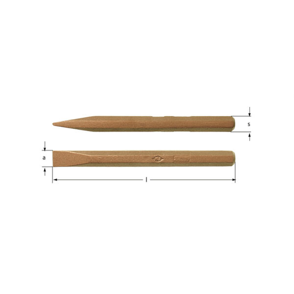 AMPCO Safety Tools Επίπεδη σμίλη χεριών, χωρίς σπινθήρες και μη μαγνητική, ιδανική για επικίνδυνα περιβάλλοντα και ευαίσθητο εξοπλισμό.