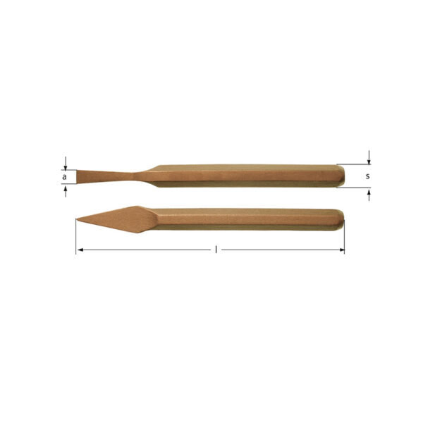 AMPCO Safety Tools Scalpelli a mantello e a croce, antiscintilla, amagnetici, ideali per ambienti pericolosi.