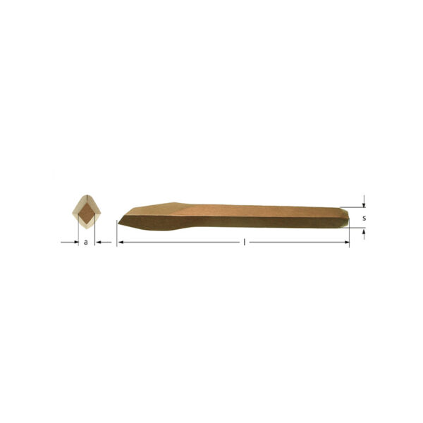 AMPCO Safety Tools Καλέμι σημείου διαμαντιού, χωρίς σπινθήρες και μη μαγνητικό, ιδανικό για επικίνδυνα περιβάλλοντα και ευαίσθητο εξοπλισμό.