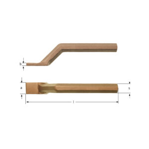 AMPCO Safety Tools offset caulking tool in BeCu, ideal for non-sparking, non-magnetic applications in hazardous environments.