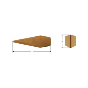 AMPCO Safety Tools stone wedge made from non-sparking BeCu alloy, ideal for hazardous environments and sensitive equipment.