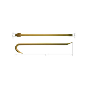 AMPCO non-sparking crowbar made from BeCu alloy, ideal for hazardous environments and sensitive equipment.