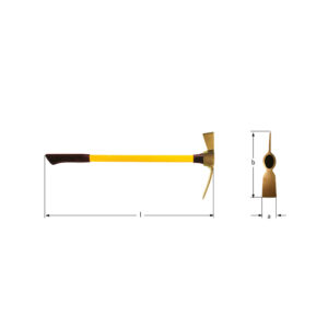 AMPCO Safety Tools broad hoe and pick mattock, non-sparking, non-magnetic, corrosion-resistant for hazardous environments.