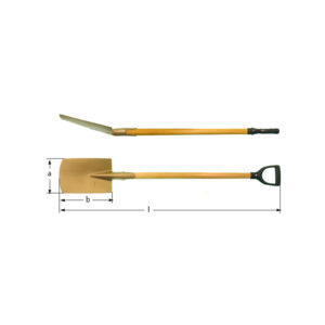 AMPCO Safety Tools bêche de bordure avec poignée en D, laiton anti-étincelles, idéale pour les environnements dangereux et les équipements sensibles.