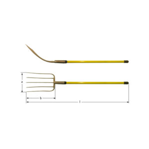 AMPCO non-sparking manure fork made from durable alloys, ideal for hazardous environments and sensitive equipment.