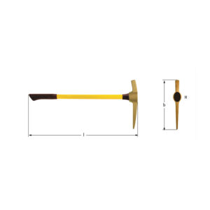 AMPCO Safety Tools pickaxe, non-sparking and non-magnetic, ideal for hazardous environments and sensitive equipment.