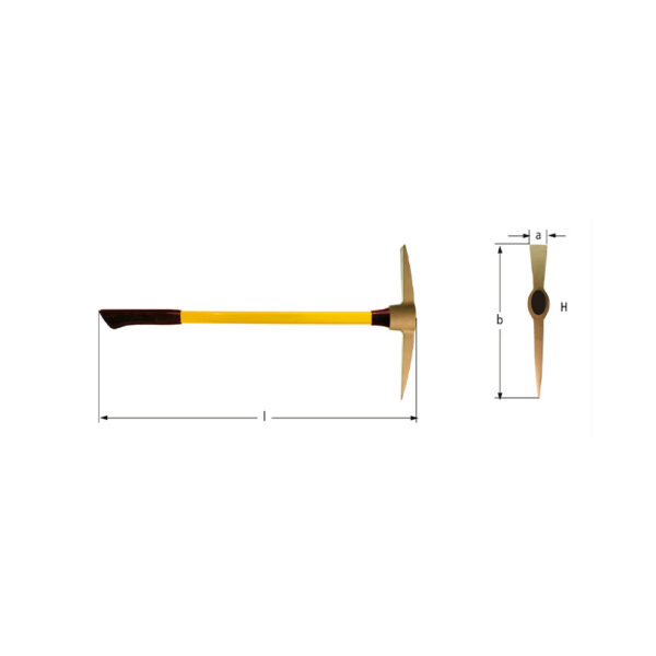 AMPCO Safety Tools αξίνα, χωρίς σπινθήρες και μη μαγνητική, ιδανική για επικίνδυνα περιβάλλοντα και ευαίσθητο εξοπλισμό.