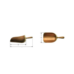 AMPCO non-sparking scoop for granules and liquids, ideal for hazardous environments and sensitive equipment.