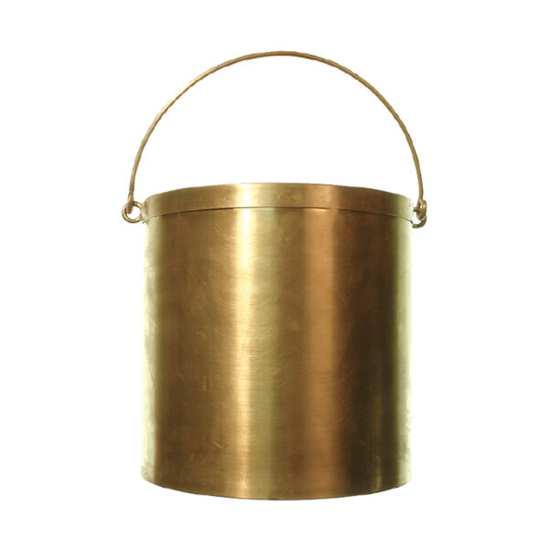 Cubo de latón AMPCO 10L, antichispas y no magnético, ideal para entornos peligrosos y equipos sensibles.