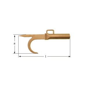 AMPCO Fireman's hook, non-sparking and non-magnetic, ideal for hazardous environments and sensitive equipment.