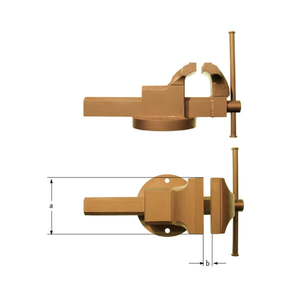 Kıvılcım çıkarmayan BeCu alaşımından yapılmış AMPCO Safety Tools paralel mengene, tehlikeli ortamlar ve hassas ekipmanlar için idealdir.