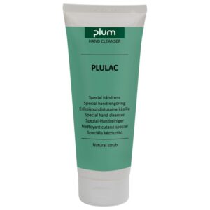 Plum Plulac 250 ml de pasta de limpeza de mãos para remoção de tintas, vernizes e resinas, ideal para uso industrial.
