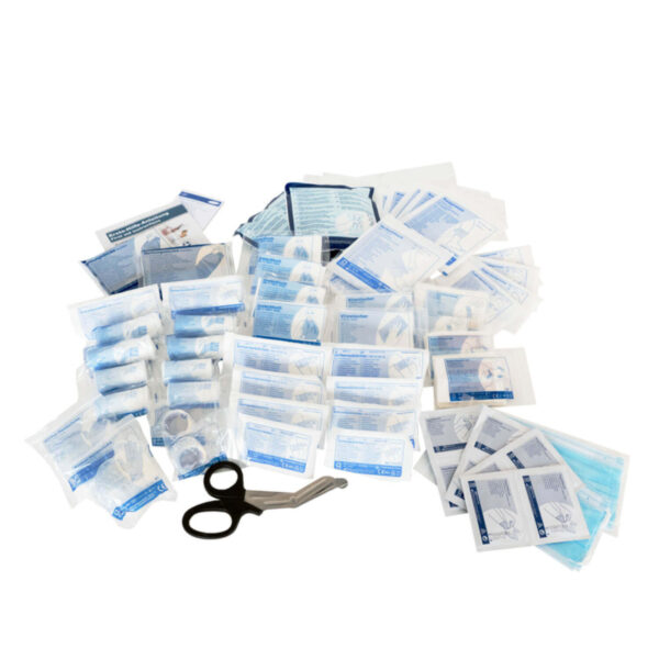 Kit de reumplere a bandajelor ACTIOMEDIC® DIN 13 169 pentru truse de prim ajutor, include manuale de utilizare multilingve pentru o aplicare ușoară.