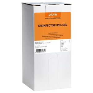 Plum 85% Гел за дезинфектант за ръце 1000 ml bag-in-box, ефективен дезинфектант за хигиенна грижа за ръцете в различни индустрии.
