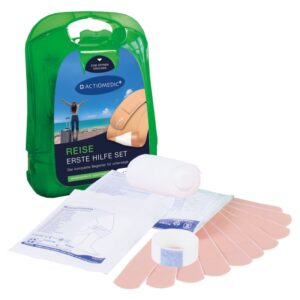 Το Compact Mediboy Travel First Aid Kit για ταξίδια, αθλήματα και χόμπι, περιλαμβάνει επιδέσμους και επιδέσμους πληγών.