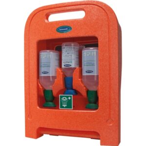 Eye Care Medi2Protect Eye Wash Station με 2 x 500 ml χλωριούχου νατρίου και 1 x 250 ml BioPhos74 για καταστάσεις έκτακτης ανάγκης.